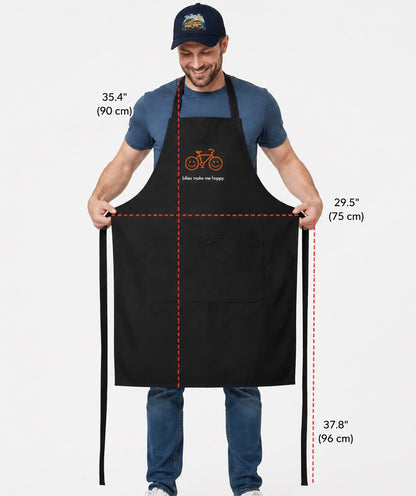 Bikes Make Me Happy Smiley Apron