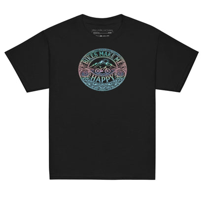 Youth Bikes Make Me Happy Etched T-Shirt
