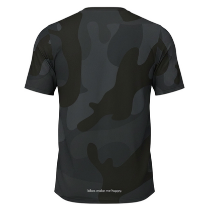 Men's Bikes Make Me Happy Etched Riding Shirt