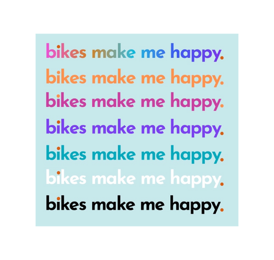 Bikes Make Me Happy Transfer Sticker