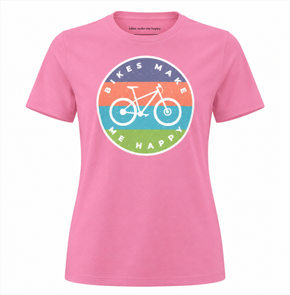 Women's Bikes Make Me Happy Badge T-Shirt