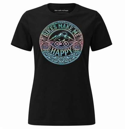Women's Bikes Make Me Happy Etched T-Shirt
